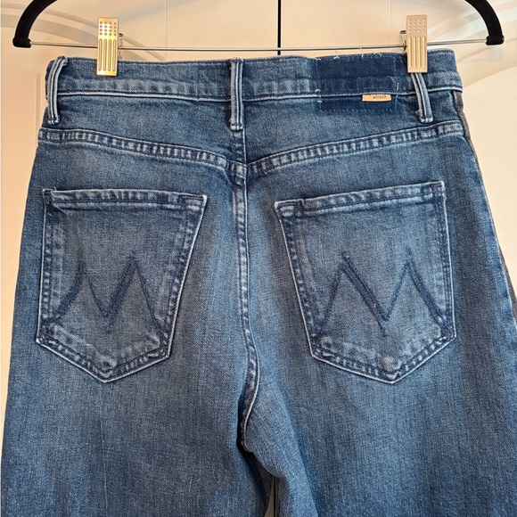 Mother Superior The Half Pipe Flood Jeans in Black & Blue Women Sz 26 Barrel Leg - Picture 7 of 16
